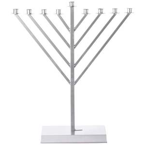 Ménorah en aluminium de qualité supérieure, artisanale, base solide, chandelier à 9 bras avec personnalisation - Product Image 4