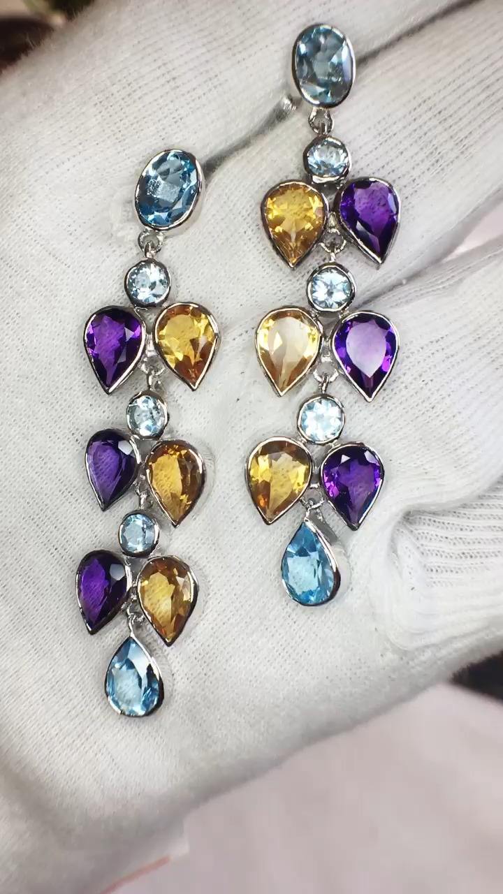 Blue, yellow & purple