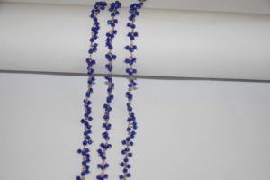 <b>Black</b> & Copper Plated Blue Quartz Glass Beads Rondelle Cluster Rosary <b>Chain</b> Wire Beaded <b>Chain</b> for Jewelry Making, finding - Product Image 5