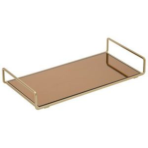 Minimalist Round <b>Brushed</b> Gold Tray Sleek and Elegant Decorative Tray for Coffee Table Vanity Office or Home Decor Accent - Product Image 2