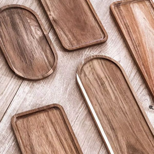 Bandeja de Madera Hecha a Mano de Lujo, Elegante Bandeja de Acacia para el Hogar, Oficina, Mesa de Centro y Regalos a Precio Económico - Product Image 1
