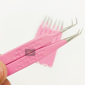 ชุดแหนบขนตาสีชมพูแบบทนทานพร้อมกระจกผีเสื้อและปลายแหลม - Product Image 2