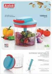 Picadora de Verduras Aalok Express de 1000 ml, 6 Cuchillas, con Cordón, de Plástico Rojo, Libre de BPA, Cuchillas de Acero Inoxidable Antideslizantes - Product Image 5