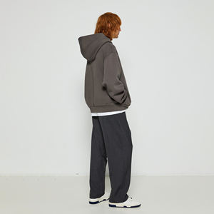 Sudaderas con capucha lisas informales de gran tamaño para hombre, logotipo personalizado, impresión personalizada, estilo Hip Hop, ropa de calle, hombro caído, OEM - Product Image 3