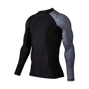 GAF Ensemble de protections anti UV d'été à manches longues pour l'extérieur, MMA Compression Jiu Jitsu Rash Guard pour hommes - Product Image 3