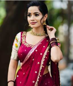 Georgette Lehenga Choli de couleur marron pour femmes avec broderie et paillettes, parfait pour les mariages et les festivals de Navratri - Product Image 2