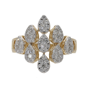 14K White <b>Gold</b> 0.84CTW Luxury Women's <b>Cocktail</b> Classic <b>Ring</b> Rhodium Plated Exquisite Natural Multi Brilliant Cut Diamond - Product Image 1