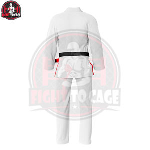 Kimono de BJJ con Logotipo Personalizado, Color Blanco, de Buena Venta, Uniforme Unisex de Poliéster y Algodón Elástico, Transpirable y Ligero para Artes Marciales - Product Image 2