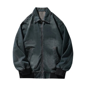 Zipper Front Letter Printed Denim <b>Jacket</b> Custom Turn-down Collar New Design Winter Waterproof Windproof Eco-friendly Breathable - Product Image 6