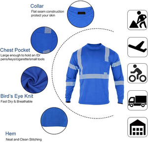 Hi Vi Winter Workwear <b>t</b> <b>Shirts</b> Custom High Quality Night Duty Reflective <b>T</b> <b>Shirts</b> - Product Image 2