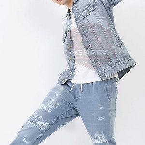 Veste en jean pour homme en coton avec logo personnalisé sur le devant, respirante, pour l'extérieur, vente en ligne en gros - Product Image 5