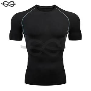 Chemise de compression pour hommes T-shirts sous-vêtements Sports de loisirs Design de revers à la mode 3D dégradé à manches courtes - Product Image 3