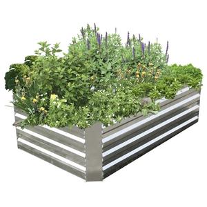 Large Rectangular Galvanized Steel <b>Planters</b> Home Use Metal Raised Garden Beds <b>for</b> Outdoor <b>Vegetables</b> & Flowers - Product Image 3