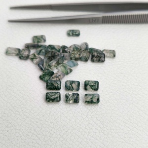หินมอสสีเขียวธรรมชาติขนาด4มม. 6มม. หินอาเกตทรงแปดเหลี่ยมหินหลวมสำหรับเครื่องประดับปิดการขายสินค้าแฮนด์เมดตามสั่ง - Product Image 3