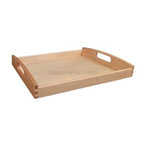 Ensemble de plateau en bois bleu foncé de haute qualité avec un design rectangulaire élégant pour un décor de service élégant - Product Image 3