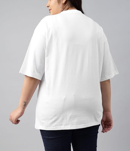 Prix d'usine T-shirts oversize pour femmes 100% coton, design personnalisé, broderie, décontracté, grande taille, léger, été, uni - Product Image 5