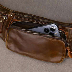 Manufacturer Vintage Sling Fanny Pack Handmade Leather Sling Backpack <b>Purse</b> Chest Crossbody Bag for Men - Product Image 6