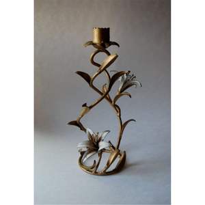 Modern Artistic Curved Stem Metal Candle <b>Stick</b> Holder <b>Vintage</b> Brass Finish Lotus Petal Pillar Stand for Luxury Hotel &Home Decor - Product Image 5