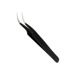 Pinzas para Extensiones de Pestañas de Grado Quirúrgico, Color Negro, Recubiertas, Herramienta de Belleza de Acero Inoxidable, Pinzas para Volumen de Pestañas - Product Image 1