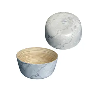 越南专业供应商提供的有机竹碗优质冲压圆形定制打印盒