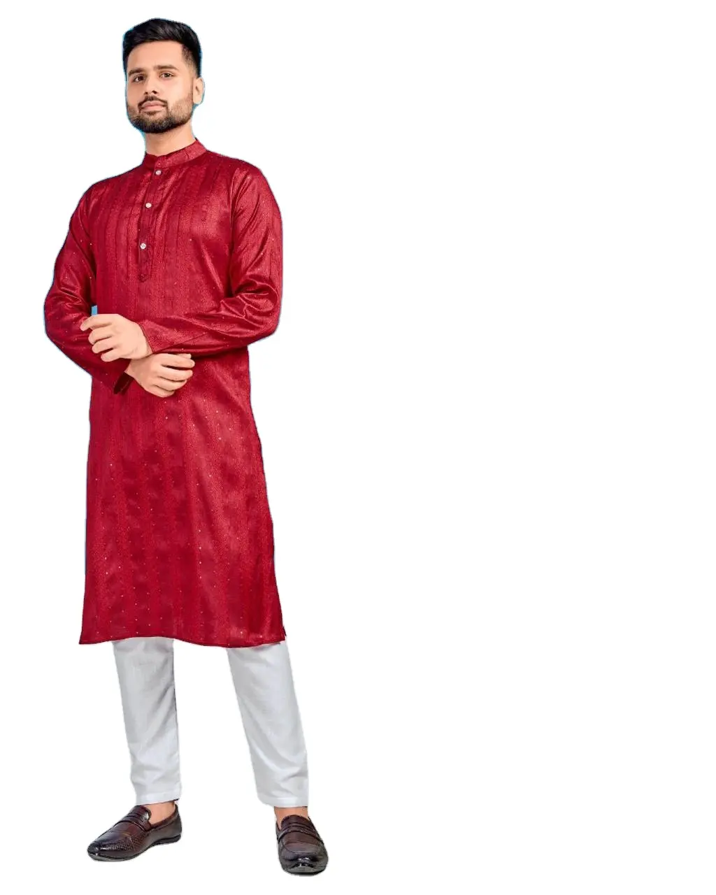 2023 Designer de Casamento especial Longo comprimento Semi Costurado indiano Pathani Ternos para Vestido personalizado camiseta dos homens