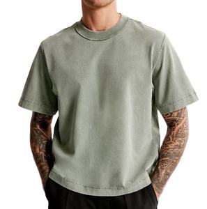 Camisetas de corte holgado y cuadrado, de manga corta, gruesas y de algodón 100%, lisas, con hombros caídos. - Product Image 4