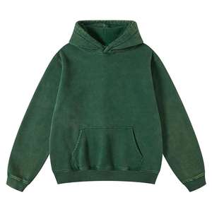 Acid Wash Fashion Plus Size 500GSM 100% Cotton Solid Color Oversized No Strings Puff Print Hoodie In Slim Fit Style For Adult - Product Image 6