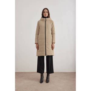 Abrigo Largo Acolchado con Estampado de Leopardo para Invierno, con Capucha Desmontable y Cuello Alto - Product Image 3