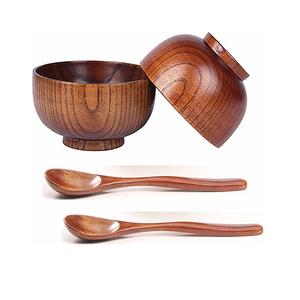 Cuenco de servir vajilla para restaurante y hogar cuenco de madera natural con forma redonda fabricación a precio al por mayor - Product Image 2