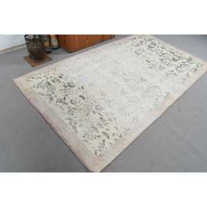 Tapis turc 4,7 x 8,5 pieds, tapis, tapis blanc à pois en laine - Product Image 4