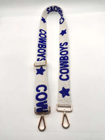 Ceintures en perles de verre et sangle de guitare, longueur personnalisée, broderie de sac à main en forme d'étoile, design de perles
