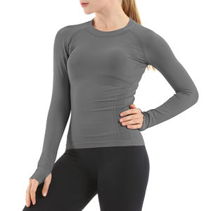 Long Sleeve <b>Yoga</b> <b>Top</b> for Women Thumbholes Design Quick Dry Performance Running Shirt Slim Fit Lightweight for Exercise - Product Image 1