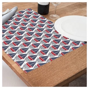 Triple Toned Diamond Digital Printed 100% Organic Cotton GOTS Certificate Wholesale High grade Fast Dispatch Woven Table Pads - Product Image 2