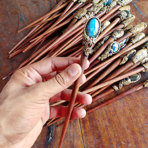 Palillos para el cabello de arcilla polimérica de labradorita de Fuego Azul con acetato, accesorios para el cabello de cristal curativo de labradorita de moda, piedras preciosas sueltas - Product Image 4