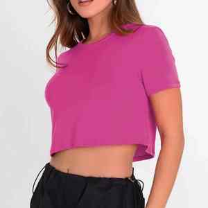 T-shirt court pour femmes en matière de qualité supérieure, léger et confortable, 2026, bonne vente, respirant, t-shirts courts pour femmes - Product Image 5