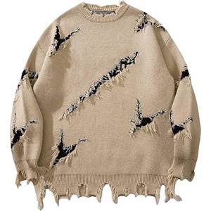 Venta al por mayor de sudaderas con capucha de algodón de diseño personalizado de los hombres desgastados ropa casual de piel de algodón pulóver para los hombres de diseño de moda - Product Image 1