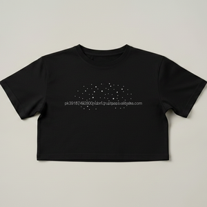 Camiseta Corta de Moda para Mujer, Estilo Informal, de Secado Rápido, Transpirable, Tejida, Personalizable, Nueva Colección de Verano - Product Image 3