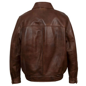 <b>Genuine</b> Men's Leather Jacket Best Price Customized Design Windproof Breathable Stand Front Customized Color Winter Wholesale - Product Image 1