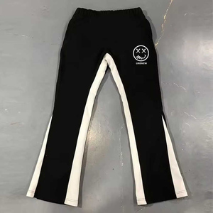Vente en gros de pantalons de survêtement évasés vintage en éponge française avec cordon de serrage délavés à l'acide pantalon streetwear à fermeture à taille élastique pour hommes - Product Image 4