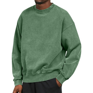 Oversized French Terry <b>Retro</b> <b>Sweatshirt</b> with Screen Printed and Embroidered Logo for Wholesale Bulk Orders - Product Image 2
