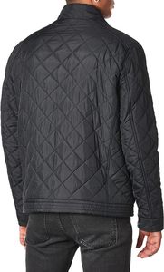 Men's Quilted Lightweight Jacket TBF-144 Zip Front Stand Collar Outerwear with Chest and Side Pockets - Product Image 6