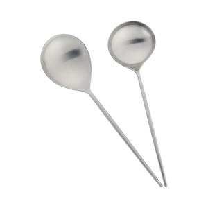 Ensemble de 2 cuillères de service argentées, décoration et accessoires élégants pour le bureau, parfaits pour la cuisine, la salle à manger et les réceptions - Product Image 1