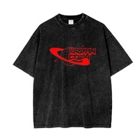 T-shirts pour hommes 100% coton imprimés personnalisés délavés à l'acide t-shirts graphiques décontractés surdimensionnés à manches courtes vente en gros