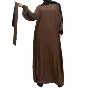 New Model Pakistan Abaya Wholesale Jilbab abaya Open Muslim Kaftan Abaya Dress Belt waist women's 2 pieces Jilbab stylish