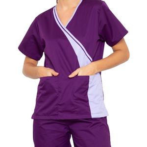 Conjuntos de Uniformes Quirúrgicos Personalizados de Manga Corta de Poliéster y Algodón para Mujer, Trajes de Doctora de Hospital, Ropa de Enfermera 2026 - Product Image 4