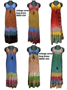 Boho cổ điển dài của phụ nữ lụa ăn mặc ren nút thêu tua Túi beading sashes hợp thời trang đầu gối dài thoáng khí giá rẻ - Product Image 2