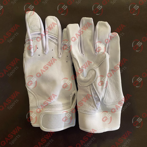 Guantes de bateo de béisbol profesional Guantes de bateo de cuero de puño corto de color blanco cómodos de alta calidad - Product Image 1