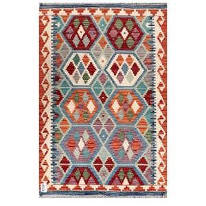 Tapis Kilim d'Afghanistan Maimana 126 X 82 cm, décoration murale - Product Image 1