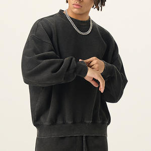 Sweat-shirts à manches longues en molleton de coton 350 GSM avec logo personnalisé, prix de gros, sweat-shirts à col rond surdimensionnés pour femmes - Product Image 6