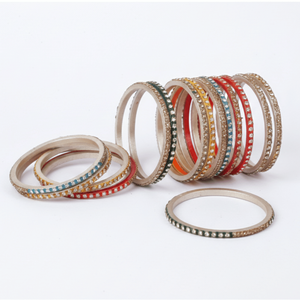 Thin Stone-Studded Moissanite Bangle Set Elegant <b>Rainbow</b> Stack Bracelets - Product Image 6